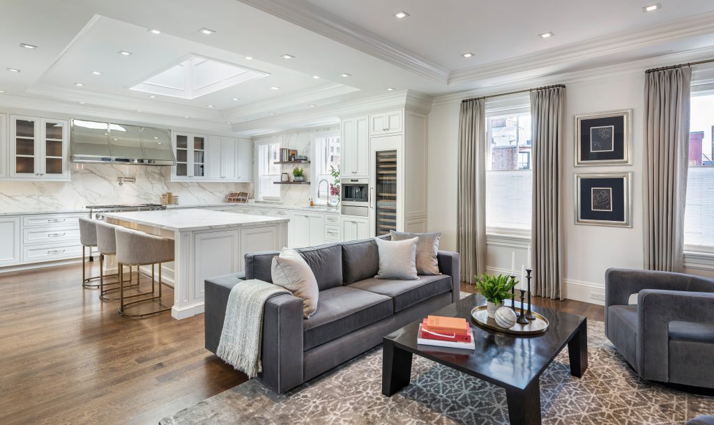Open concept kitchen and living room